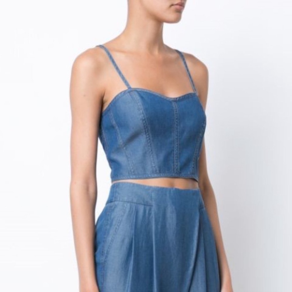 Zac Posen French Blue Joelle Fitted Top Thin Straps Sexy Women's Size 4